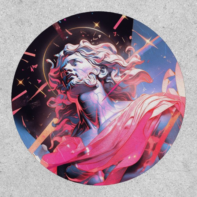 Cool Vaporwave Statue of David in Pink Patch (Front)