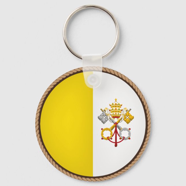 Cool Vatican City Flag Seal Keychain (Front)