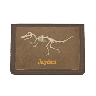 Cool Velociraptor Dinosaur Bones For Boys Tri-fold Wallet