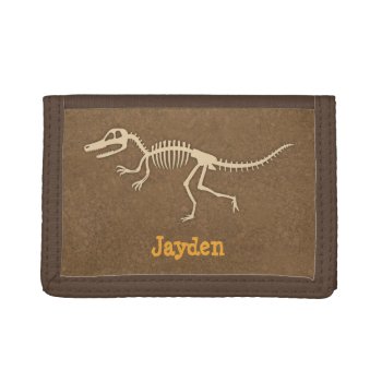 Cool Velociraptor Dinosaur Bones For Boys Trifold Wallet by RustyDoodle at Zazzle