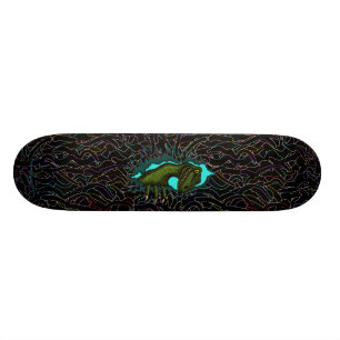 Cool velociraptor dinosaur skateboard design
