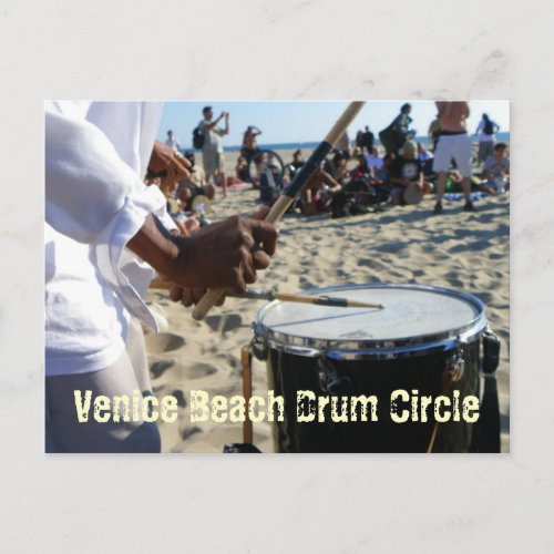 Cool Venice Beach Drum Circle Postcard Postcard