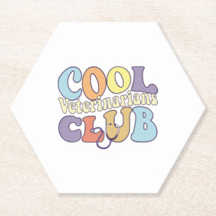 Cool Vet Club Veterinary Tech Practitioner Animal Paper Coaster