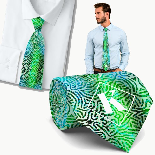 Cool vibes blue & green  neck tie (Creator Uploaded)