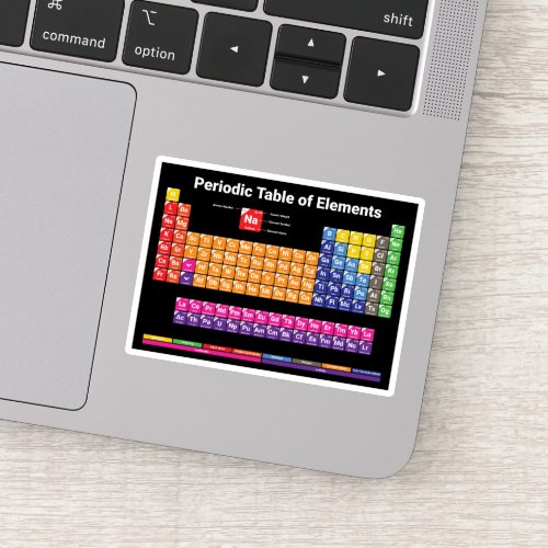 Cool  Vibrant Periodic Table of Chemical Elements Sticker