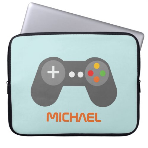 Cool Video Game Controller Kids Personalized Laptop Sleeve