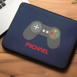 Cool Video Game Controller Kids Personalized Laptop Sleeve