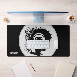 cool video game player add name desk mat