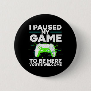 Cool Video Gamer For Men Boys Kids Game Paused Gam Button