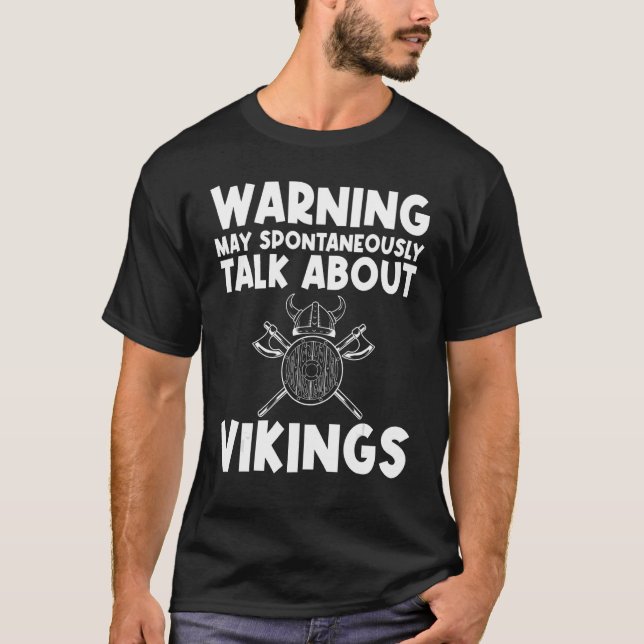 Cool Viking For Men Women Sword Pirate Ship Norse  T-Shirt (Front)