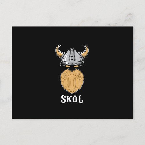 Cool Viking Skol Bearded Men Man Manly Beer Holiday Postcard