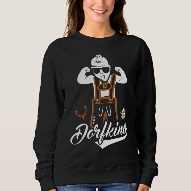 Cool Village Child With Leather Trousers Bayern Ti Sweatshirt (Front)