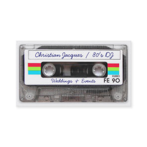 Cool vintage 80s retro music cassette tape funny business card