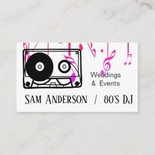 Cool vintage 80s retro music cassette tape funny business card