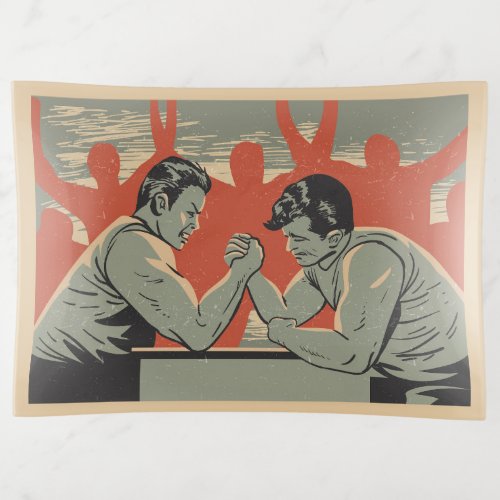 Cool Vintage Arm Wrestling Competition Trinket Tray