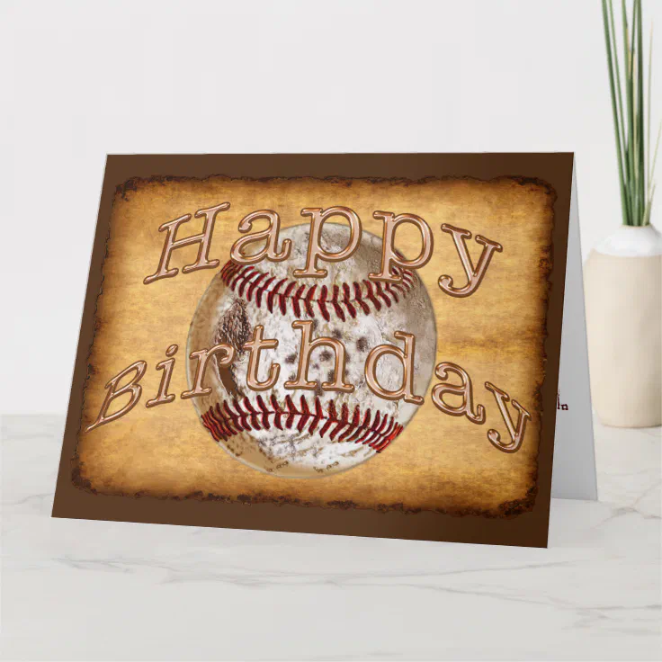 Cool Vintage Baseball Birthday Cards | Zazzle