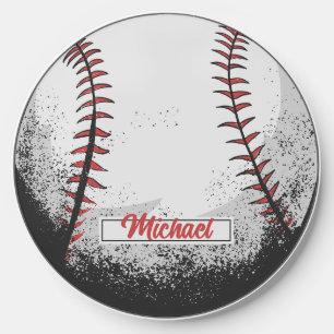 Cool Vintage Baseball Player Personalized Sports Wireless Charger