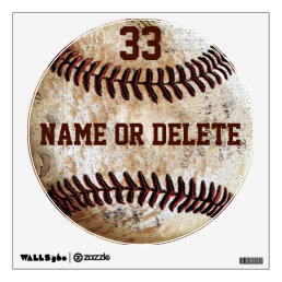 Cool Vintage Baseball Wall Art NAME, Jersey NUMBER Wall Decal