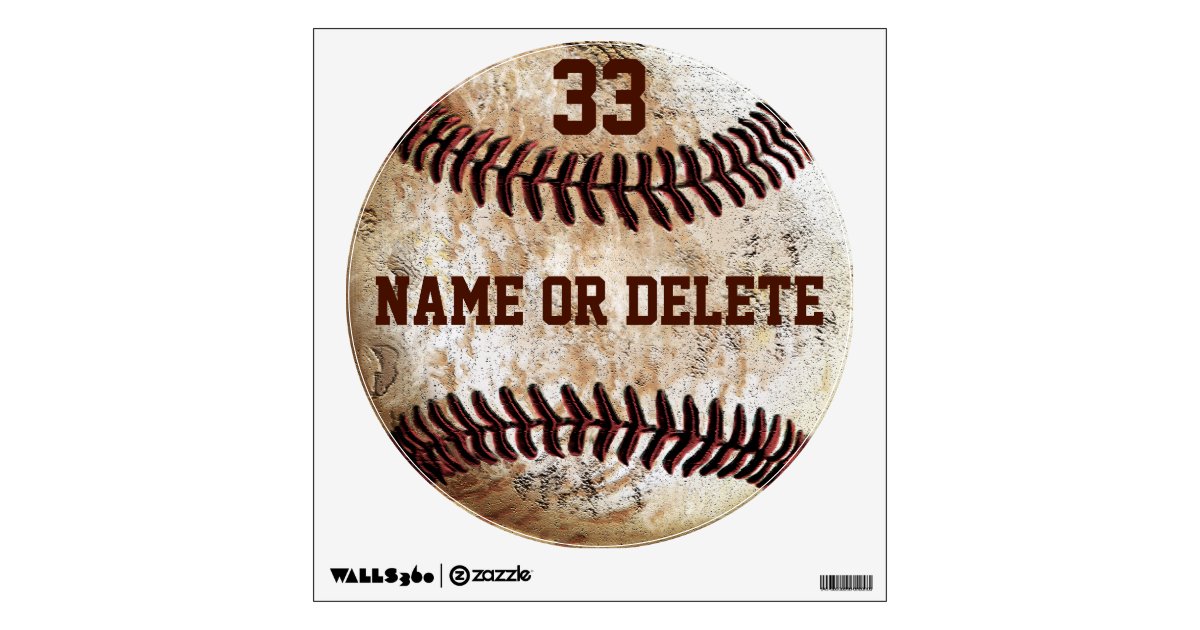 Cool Vintage Baseball Wall Art Name Jersey Number Wall Decal
