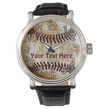Cool Vintage Baseball Watches With Your Text by YourSportsGifts at Zazzle