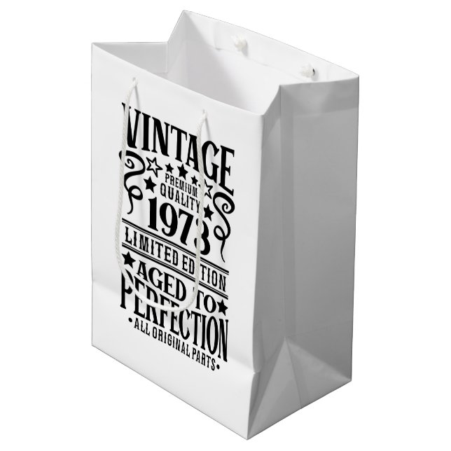 Cool Vintage Birth year 1973 Medium Gift Bag (Front Angled)