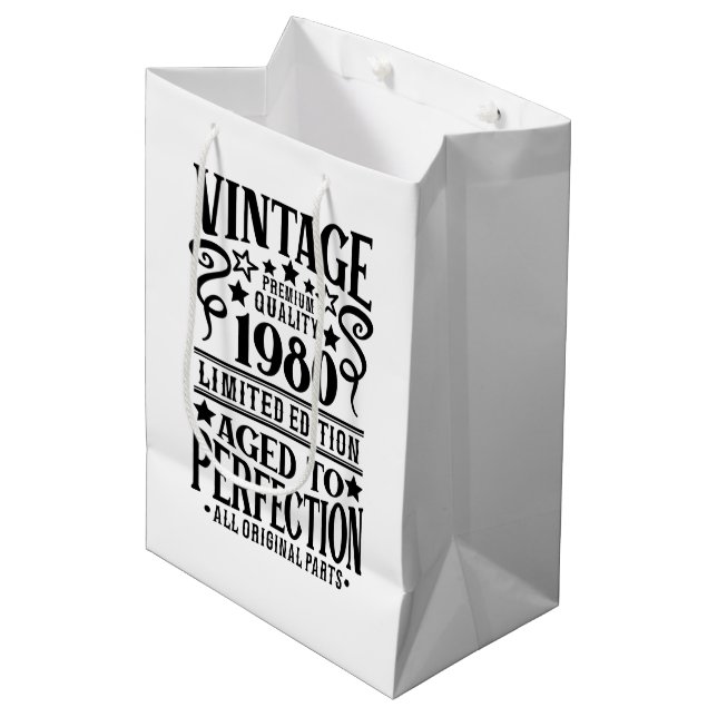 Cool Vintage Birth year 1980 Medium Gift Bag (Front Angled)