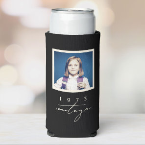 Cool Vintage Birthday Party Script Photo Seltzer Can Cooler