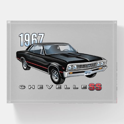 Cool Vintage Black 1967 Chevy Chevelle SS Paperweight