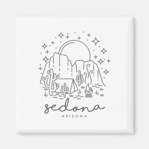 Cool Vintage Cactus Sedona Arizona Camping Souveni Magnet