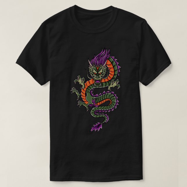 Cool Vintage Chinese Dragon 1 T-Shirt (Design Front)
