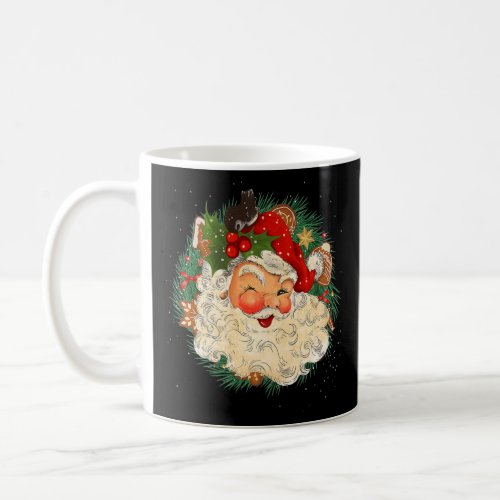 Cool Vintage Christmas Santa Claus Face Xmas Gitts Coffee Mug