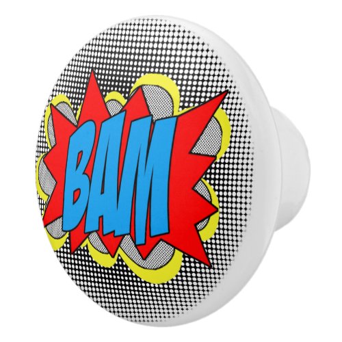 Cool Vintage Comic Book Pop Art Style BAM Ceramic Knob
