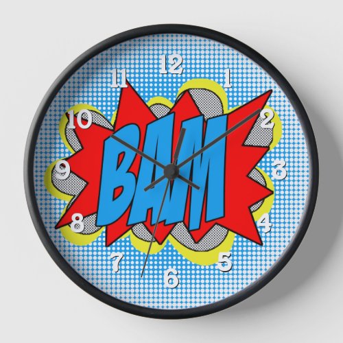 Cool Vintage Comic Book Pop Art Style BAM Wall Clock