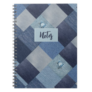 Cool Vintage Denim Patchwork Notebook