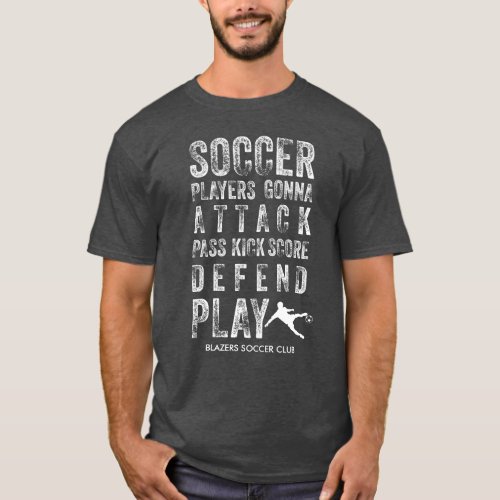 Cool Vintage Distressed Soccer Words Personalized T_Shirt