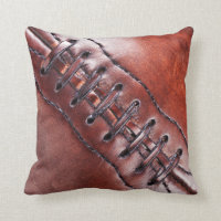 Cool Vintage Football Pillow with Close Up Laces