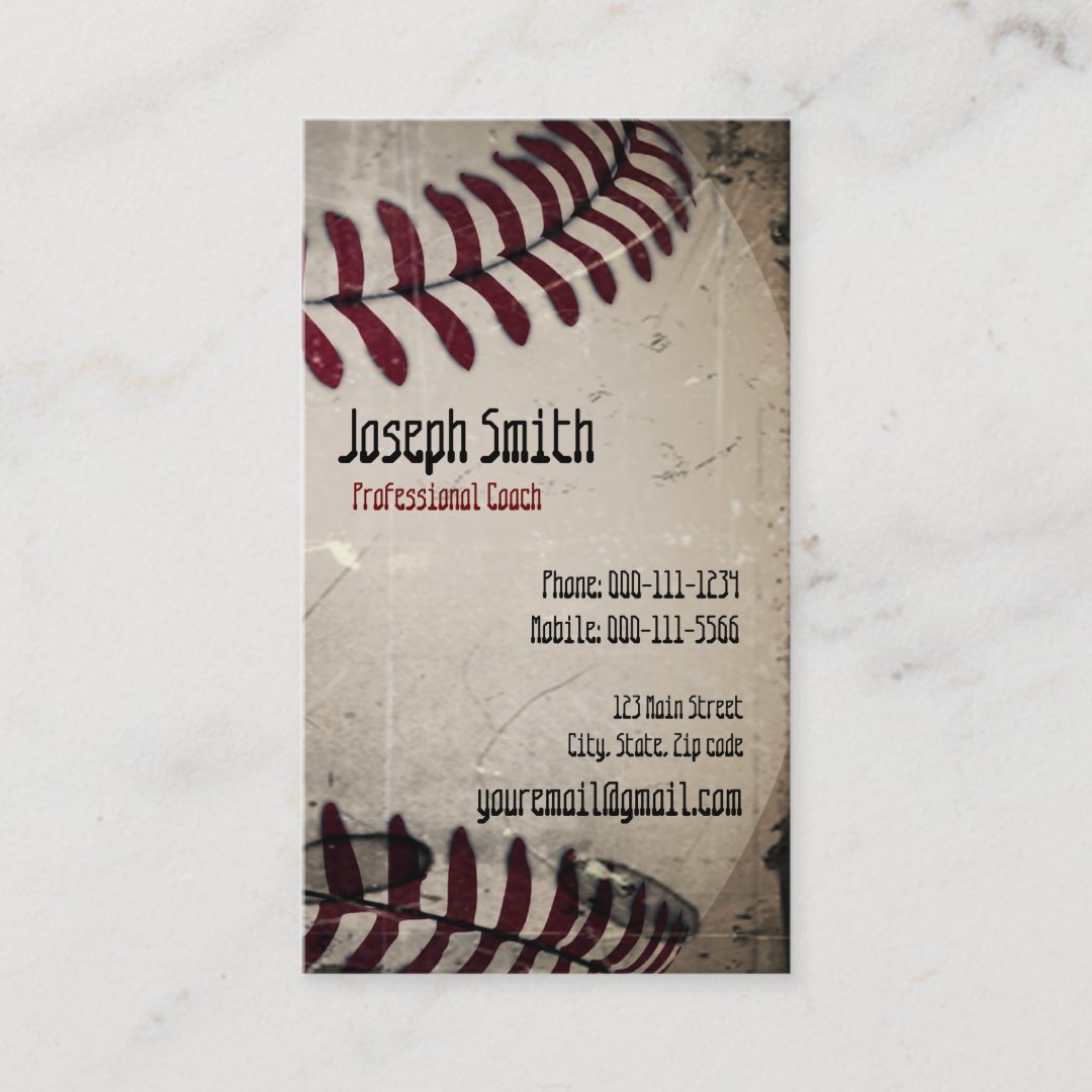 Cool Vintage Grunge Baseball Business Card | Zazzle