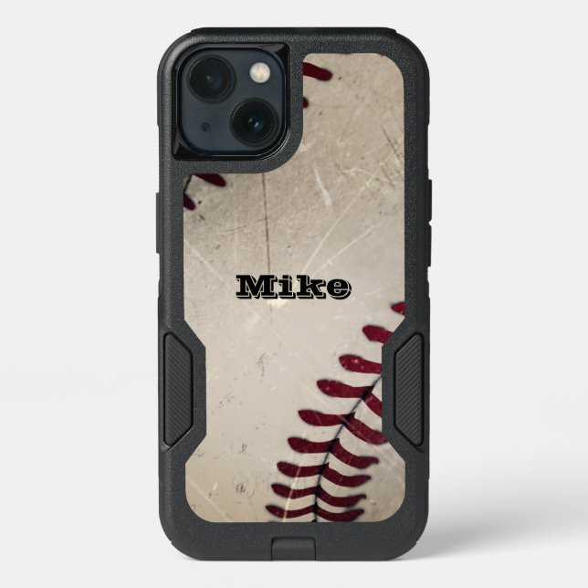 Cool Vintage Grunge Baseball Personalized Otterbox iPhone Case (Back)