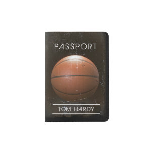 Cool Vintage Grunge Basketball Personalized Passport Holder