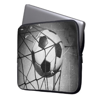 Cool Vintage Grunge Football in Goal Laptop Sleeve