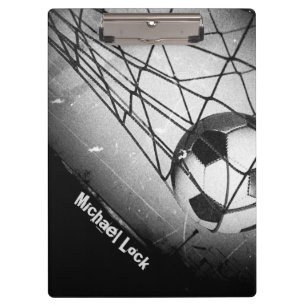 Cool Vintage Grunge Football in Goal Personalized Clipboard