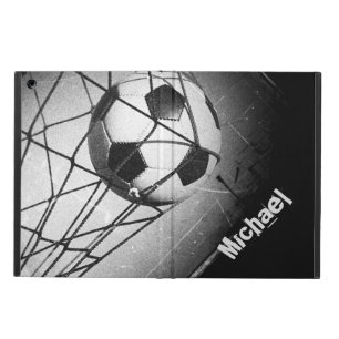 Cool Vintage Grunge Football in Goal Personalized iPad Air Cover