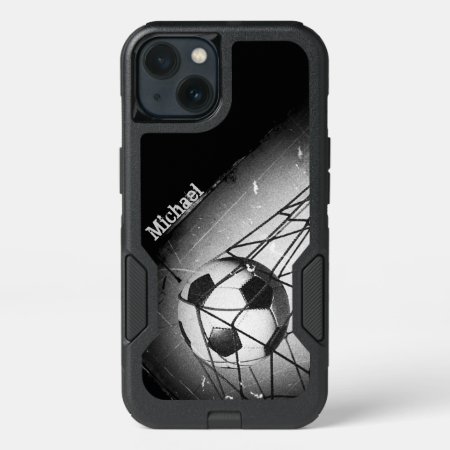 Cool Vintage Grunge Football In Goal Personalized Iphone 13 Case