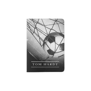 Cool Vintage Grunge Football in Goal Personalized Passport Holder