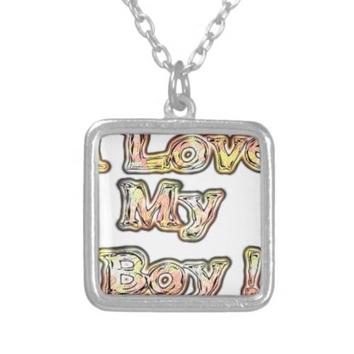 Cool Vintage Hakuna Matata Gifts I Love my Boypng Silver Plated Necklace