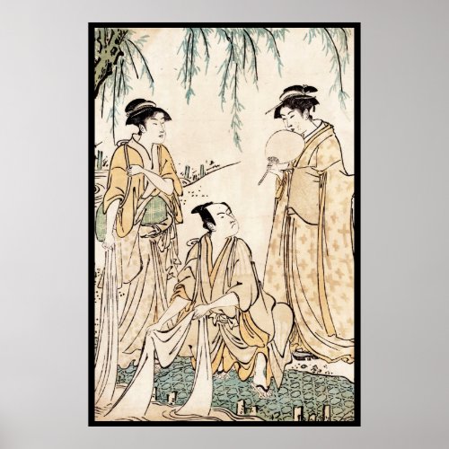 Cool vintage japanese ukiyo_e ladies old scroll poster