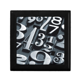 Cool, vintage Letterpress random numbers design Jewelry Box