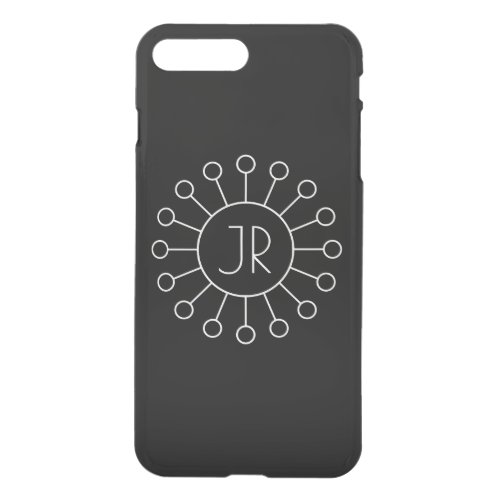 Cool Vintage Logo Style Monogram  Black iPhone 8 Plus7 Plus Case