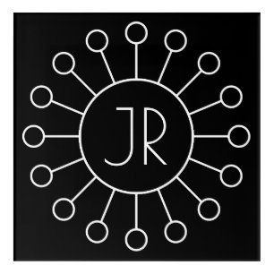 Cool Vintage Logo Style Monogram Black & White Acrylic Print