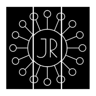 Cool Vintage Logo Style Monogram Black & White Triptych